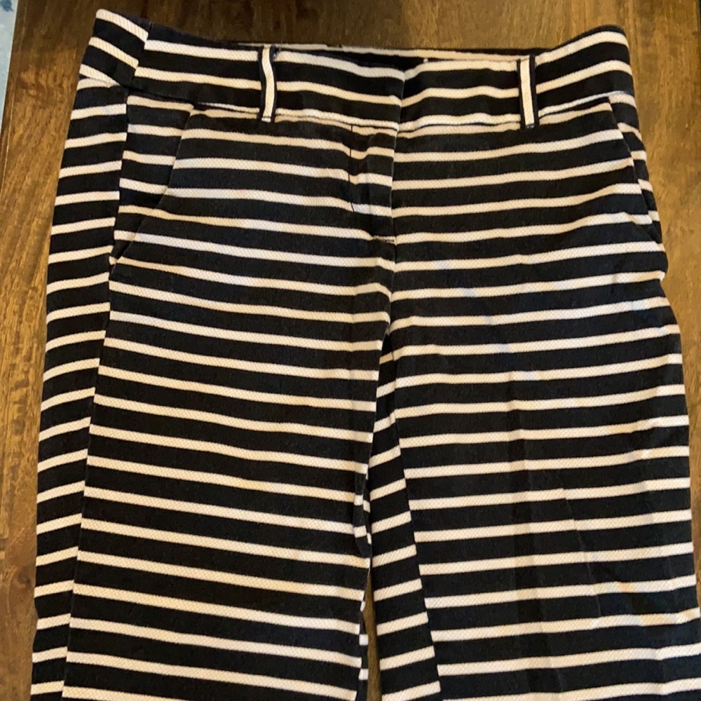 Striped textured riviera pant cropped tailored trouser pant size O petite - Picture 2 of 3